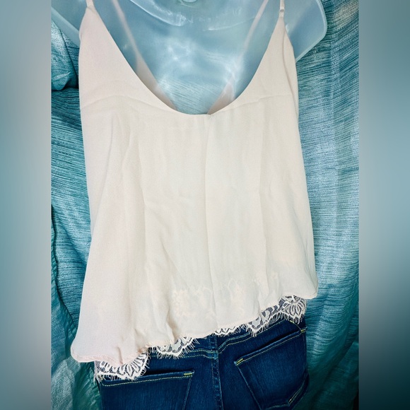 ShineStar Pink Spaghetti Strap Crop Top Shirt Lace Underlay Cami ~ X-Large - Picture 5 of 10